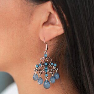 Paparazzi Jewelry Accessories - Dip It GLOW - Blue Earrings - Vintage